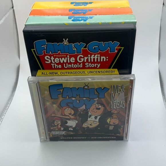 Lot of Family Guy DVDs and CD, Live in Vegas, Stewie Griffin untold story, Volum - Picture 1 of 9